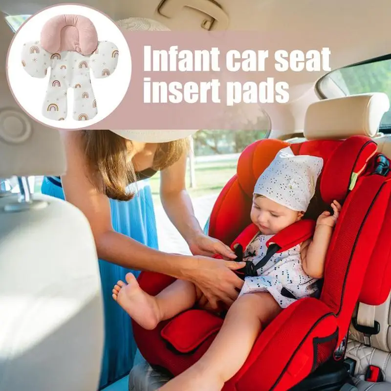 Baby Car Seat Insert Cushion Ergonomic Carseat Pad Machine Washable Child Safety Accessories for Stroller Comfort Long Road Trip