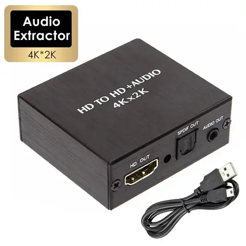 4K X 2K Video Audio Extractor HDTV to 3.5MM Audio Converter SPDIF Optical TOSLINK Stereo Out Splitter Adapter