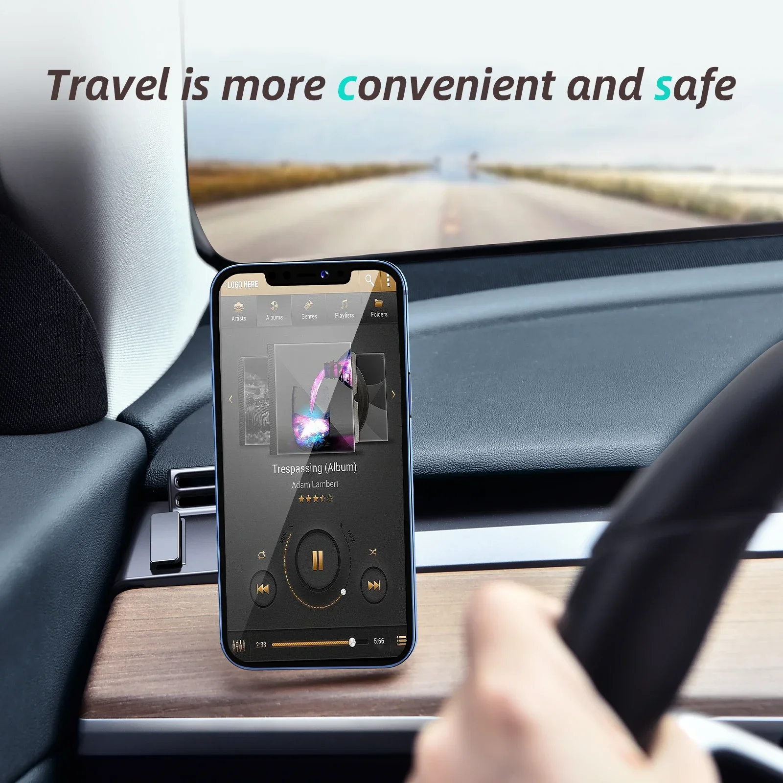 Hipacool per Tesla Model 3/Y Supporto magnetico per telefono cellulare per auto per iPhone Xiaomi Supporto Samsung Supporto per telefono fisso GPS