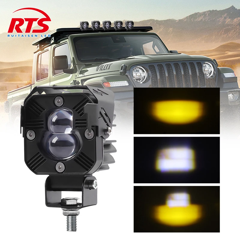 

Motorcycle LED Spotlight ATV Work Light Headlight Offroad 4x4 Car Auxiliary Driving White Yellow Fog Lamp for Truck UTV