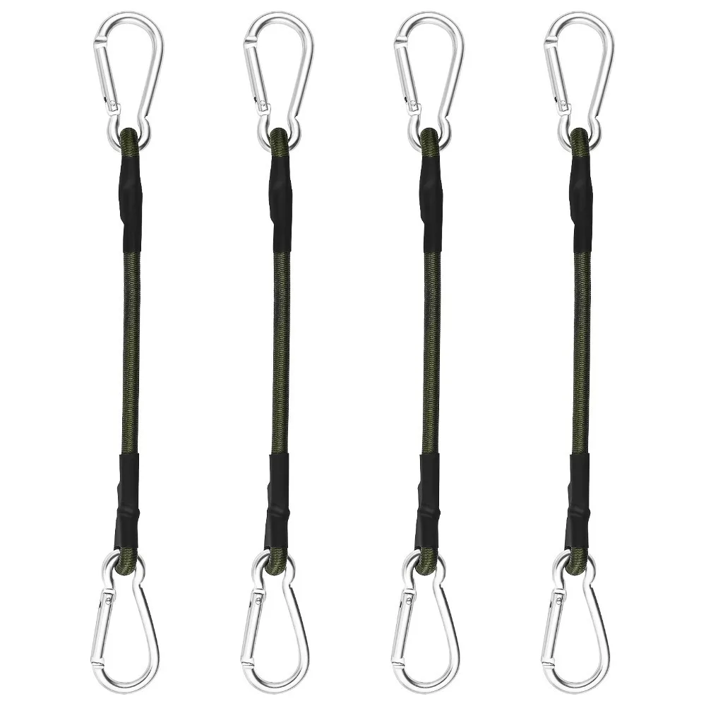 Strap Silver Bungee Cord Metal Latex Cords Carabiner Outdoor Elastic Strap Outdoor