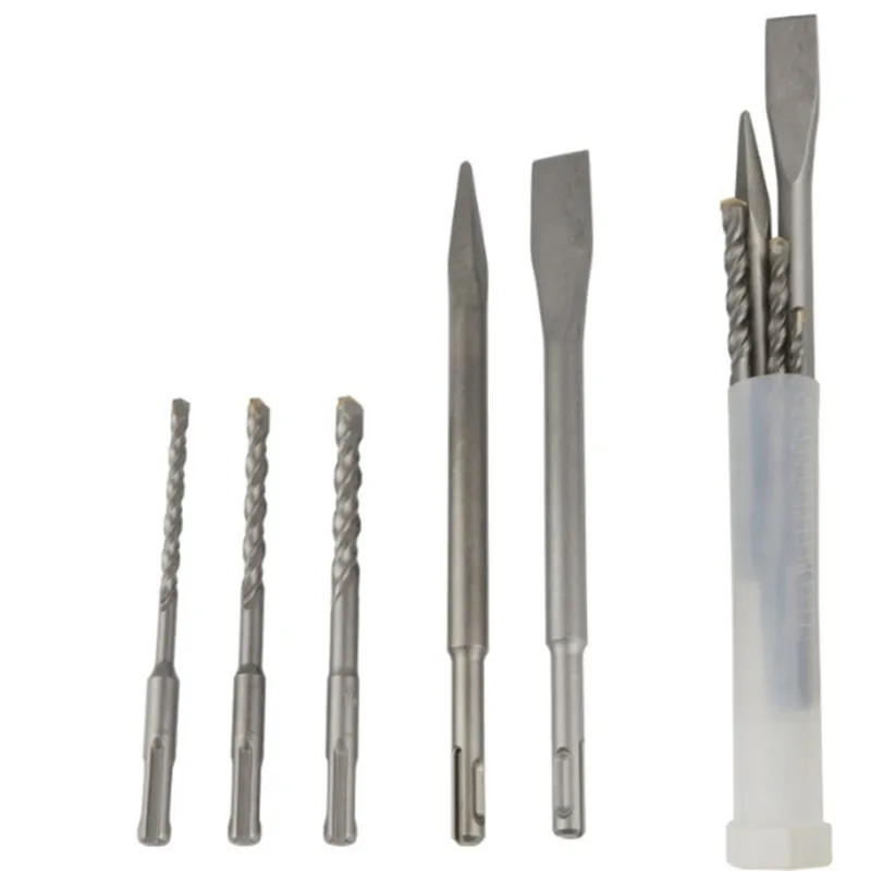 

TFORU-Concrete Wall Drilling Set-5PC Concrete Drill Bit Round Handle Flat Point Chisel Electric Hammer Impact Drill Bits