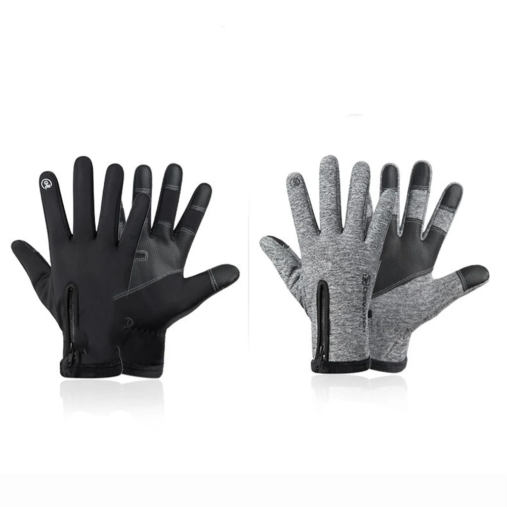 

1Pair Windproof Waterproof Winter Riding Gloves Screen Black Xl Outdoor Bike Gloves for Mountain Biking