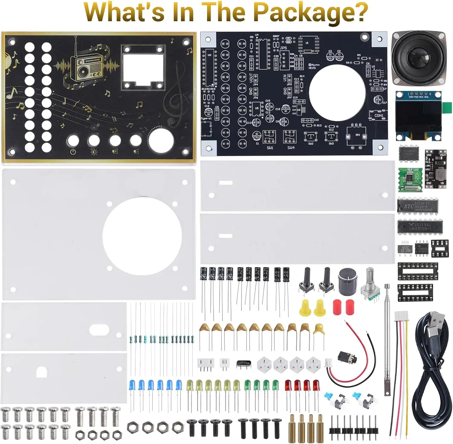 FM 88-108MHz Radio Soldering Practice Kit TypeC Powered DIY Electronics Project for Adults High School College Students Learning