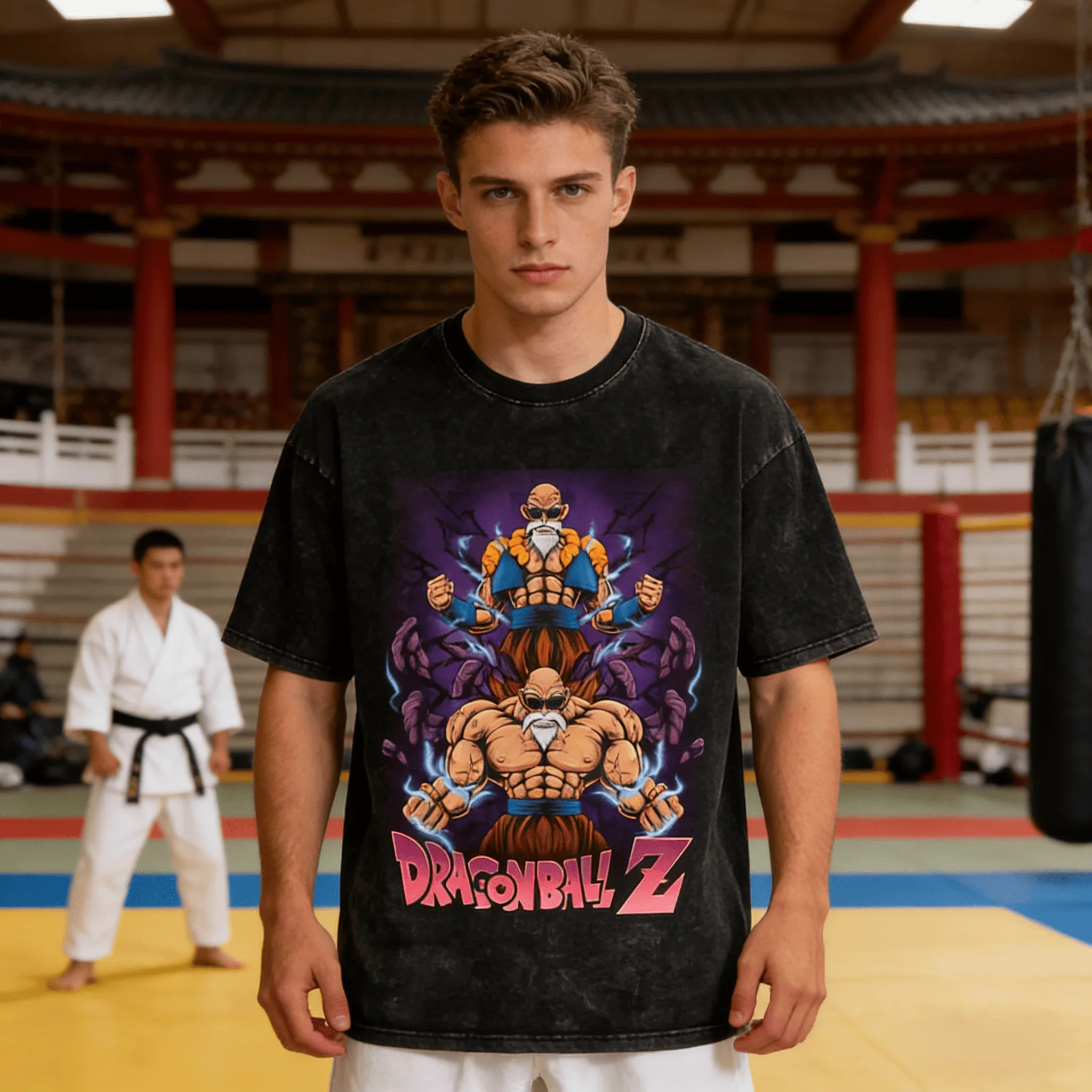 

2026 Dragon Ball Master Roshi Summer T-Shirt Vintage Print Funny Nosebleed Oversized Unisex Washed Cotton Short Sleeve Anime Top