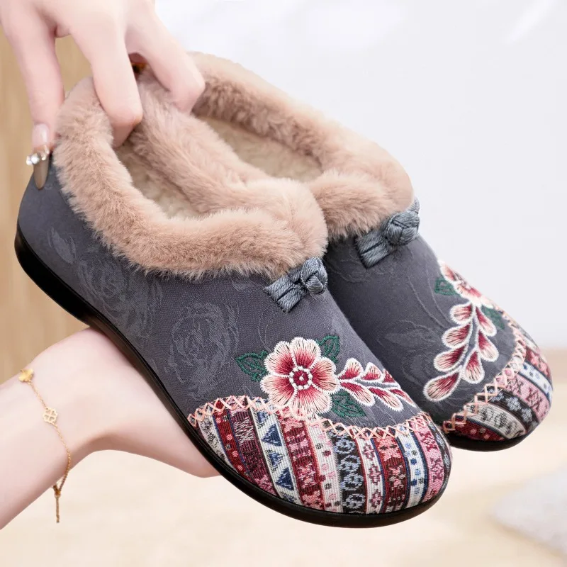 Winter Warm Cotton Shoes Woman Botines Fashion Women's Shoes Snow Boots Women Botas Embroidered Short Boots Zapatillas De Mujer
