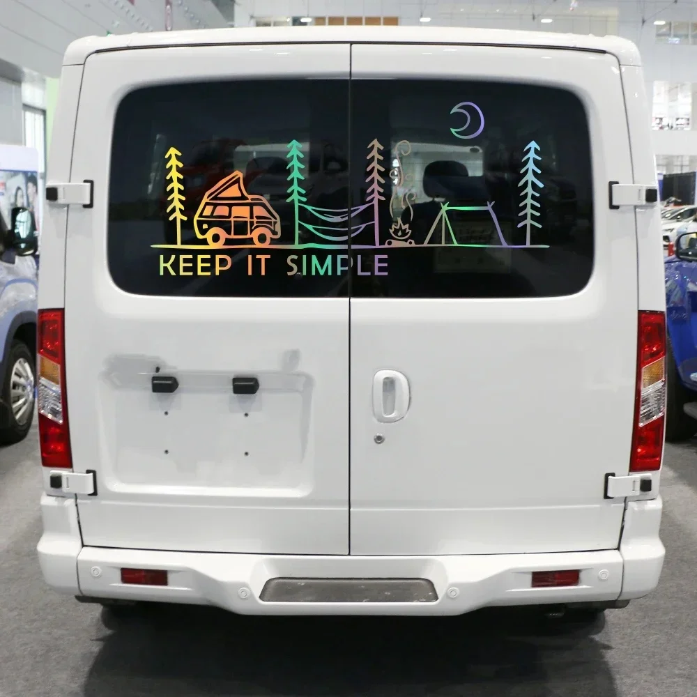 Car Keep It Simple Camping Decor Stickers For Van SUV Camper Caravan Cargo Motorhome RV Wraps Decals Accessories Car Sticker