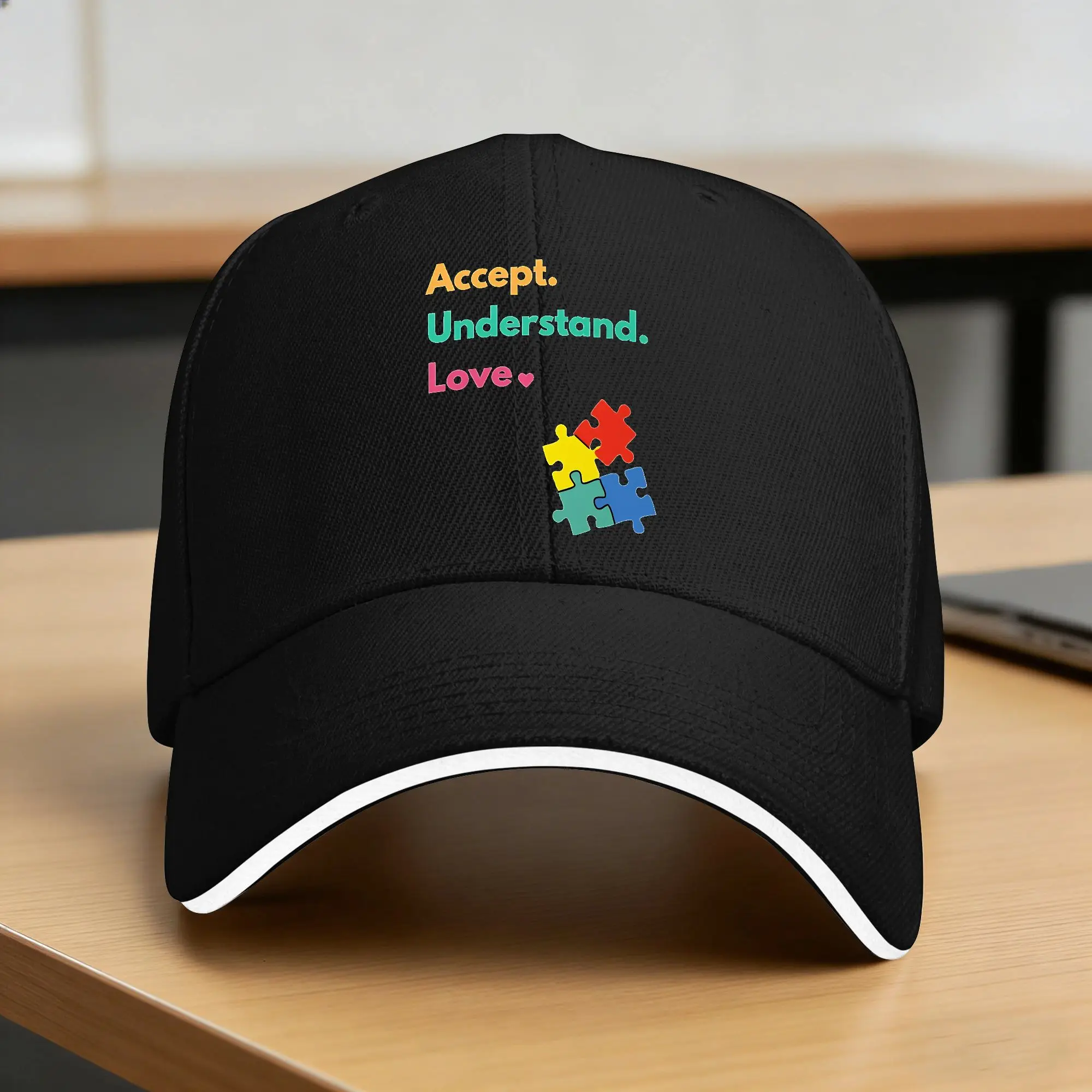 Accept Understand Love Baseball Cap Autism Vintage Trucker Hat Spring Couple Women Tennis Skate Snapback Cap