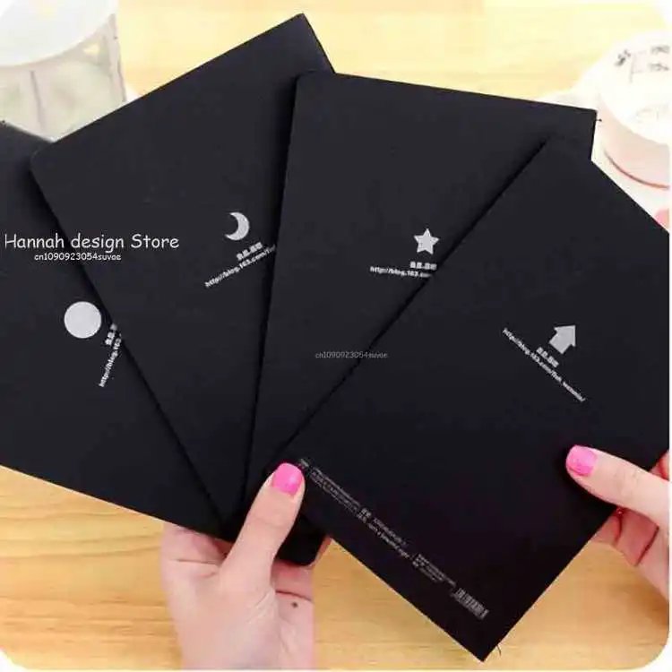 Diary Notebook Black Paper Notebook Diary Notepad Sketch Graffiti Notebook for Drawing Painting Office School Stationery Gifts