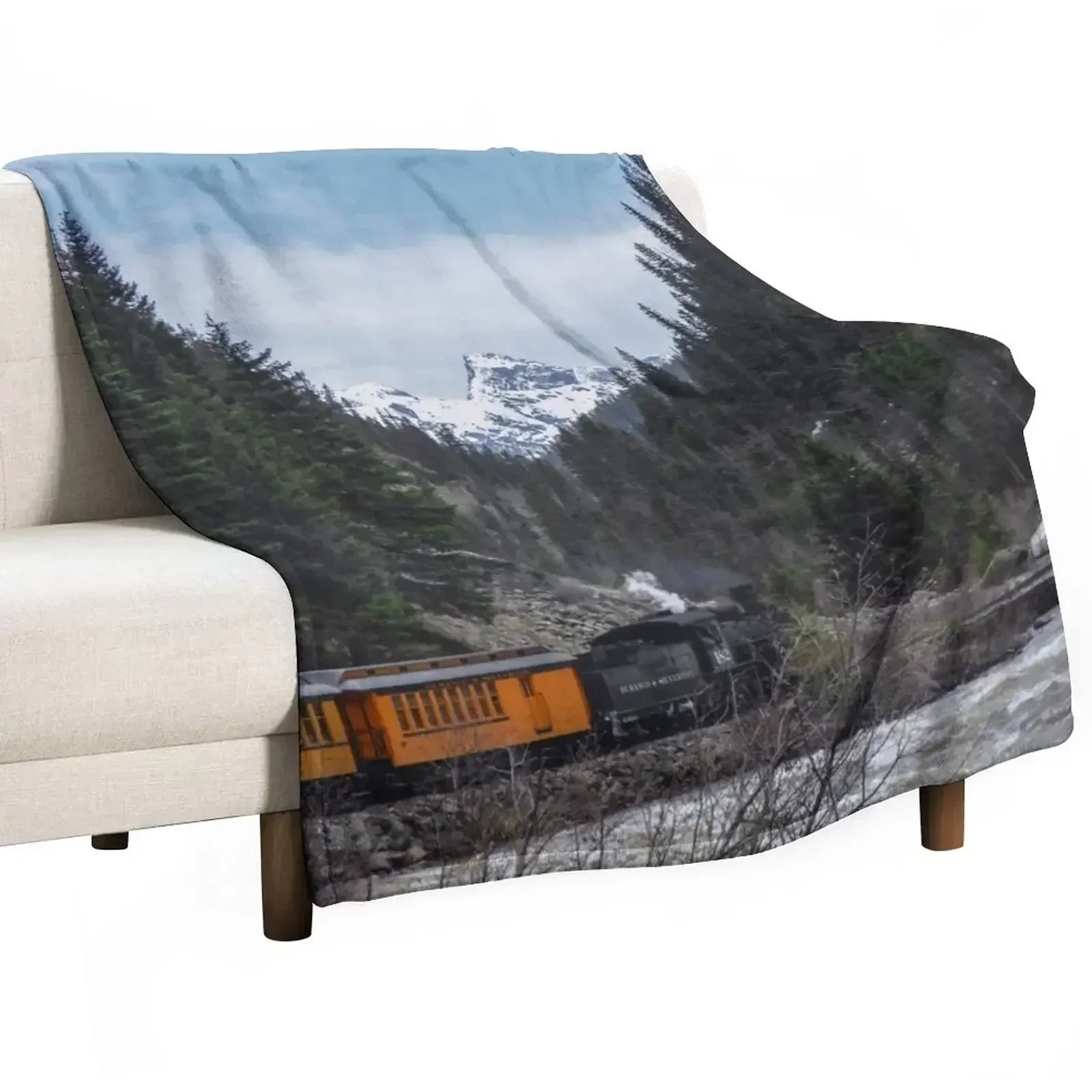 Train in Colorado Throw Blanket Soft Plaid Beach Warm Kid'S Heavy Bed covers Blankets