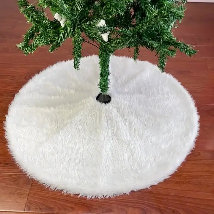 78/90/122cm decorações de natal branco árvore de natal saia de pelúcia feliz ano novo árvore de natal saia base capa navidad decoração de casa