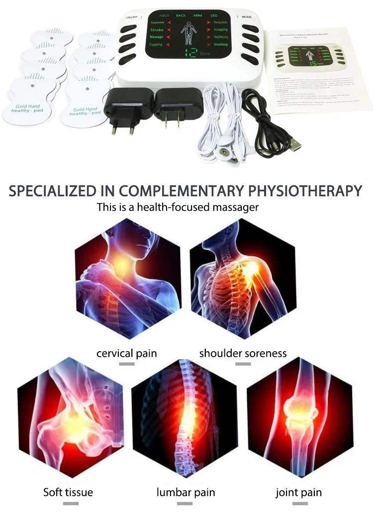 Electric Massager with 8 Massage Modes TENS Low Frequency Pulse EMS Muscle Stimulator for Relaxation