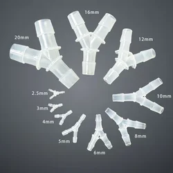 5Pcs Tee Connector Hose Barb Fitting Y Shaped Air Water Flow Splitter Plastic Tubing Joint for Drip Irrigation Aquariums Garden