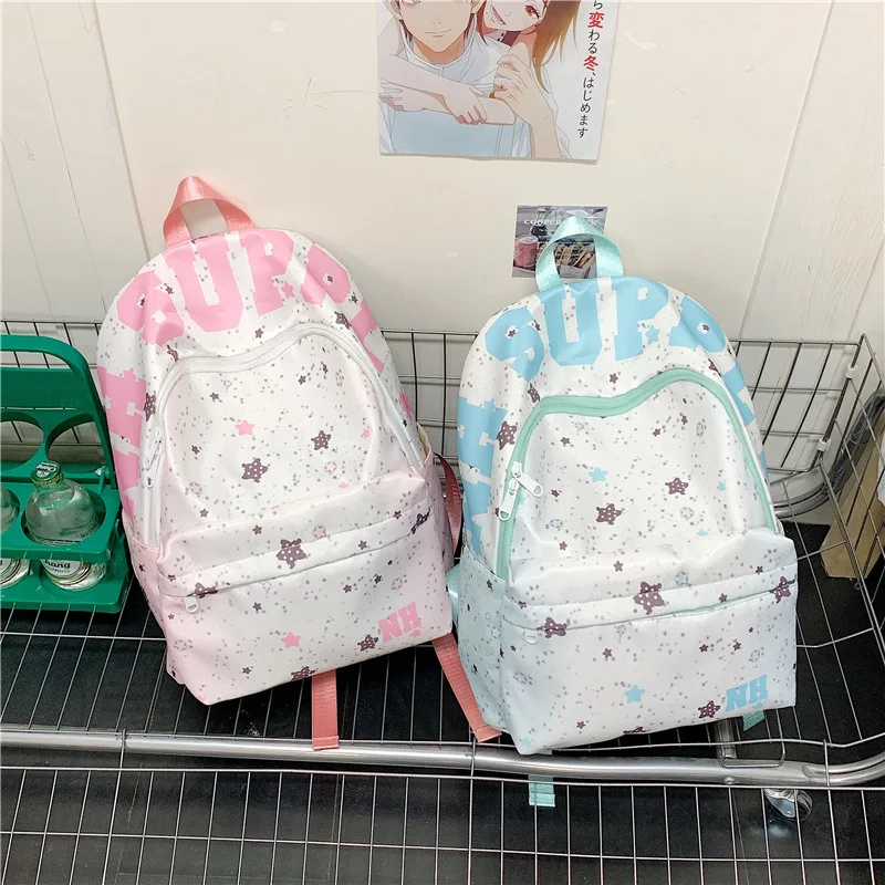 

Рюкзаки с принтом звезд для девочек, милые школьные ранцы для девочек, легкие рюкзаки для поездок на работу, вместительные дорожные рюкзаки