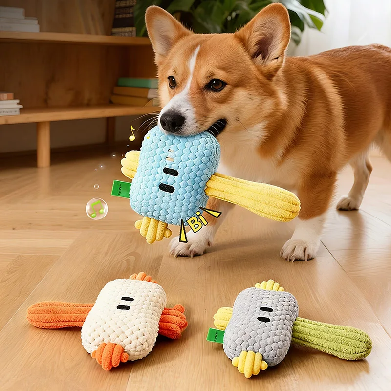 Funny Plush Hammer Squeaky Dog Toy Indoor Boredom Relief Interactive Tug-of-War Game Tiny Toys for Dogs Peluche Para Perro
