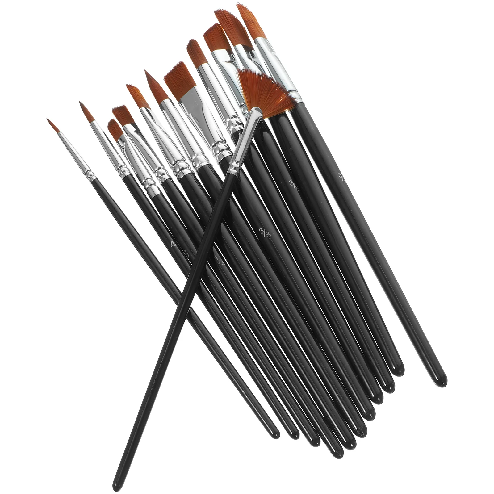 

12Pcs Paint Brush Set Oil Watercolor Acrylic Ergonomic Design Wide Applications Easy Clean Artist Paint
