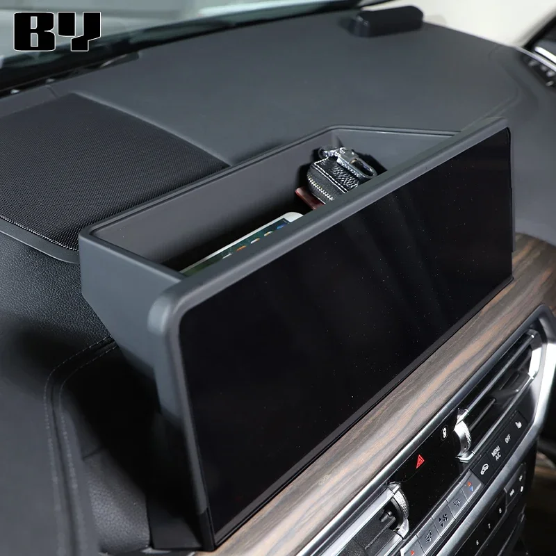 For BMW X3 G01 iX3 X4 G02 2018-2024 Car Dashboard Navigation Screen Rear Storage Box Hidden Organizer Interior Accessories