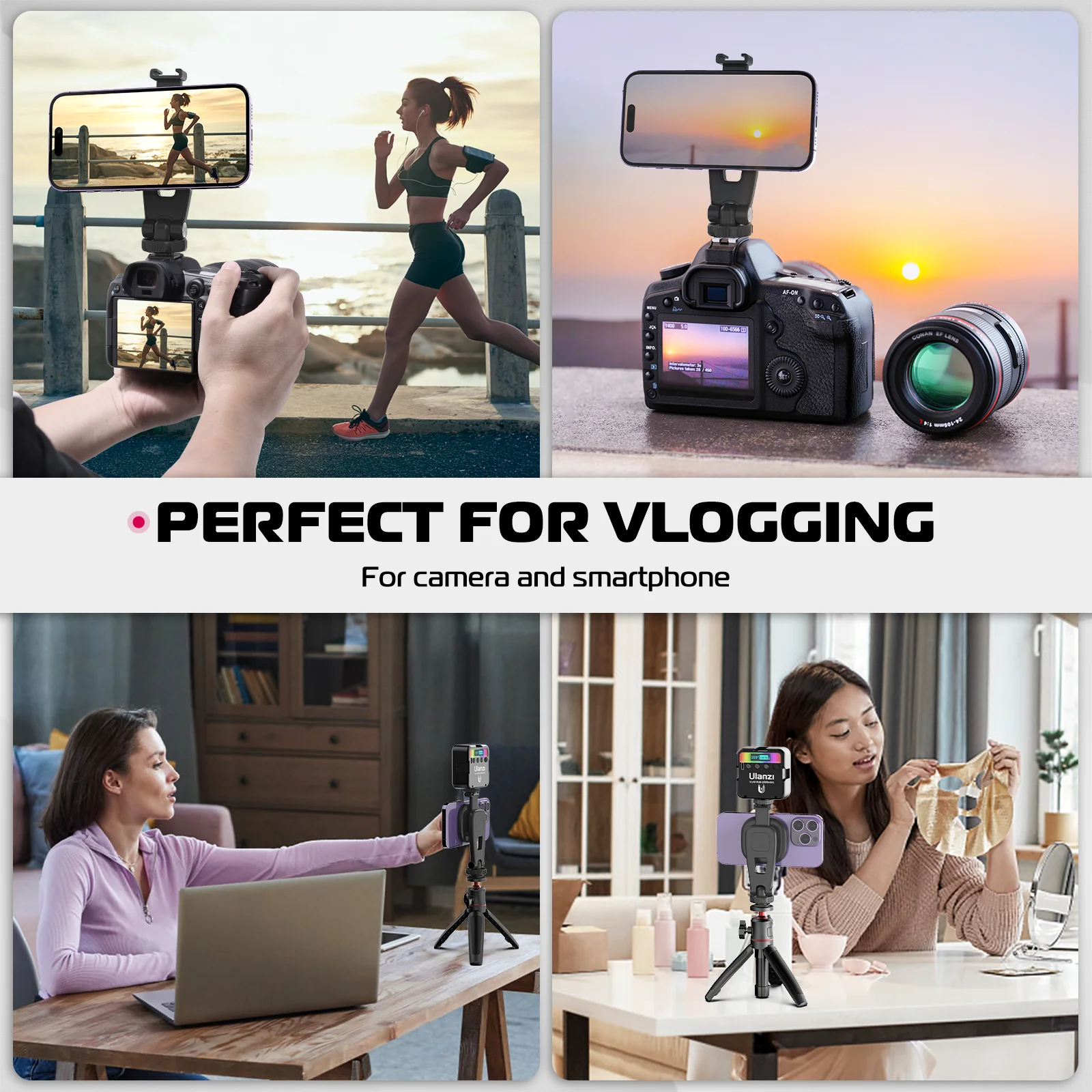 Ulanzi MA23 Magnetic Phone Tripod Mount Phone Holder for iPhone 16 15 14 Plus Pro Max Series Vlog Shooting with Cold Shoe Magnet