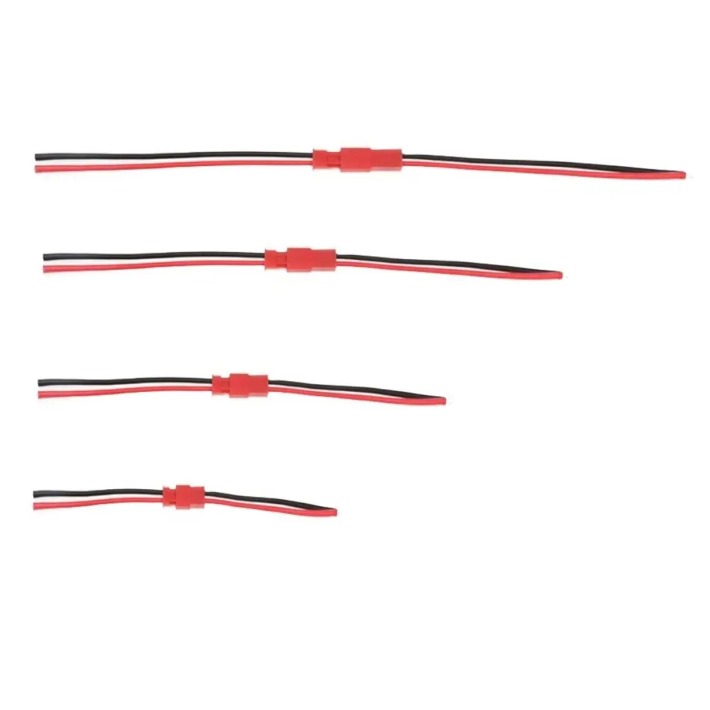 20 pair Durable Male&Female Connector 2 Pin 10/15/20/25 cm JST Plug Cable Black Red RC Car Accessories Connectors Terminals