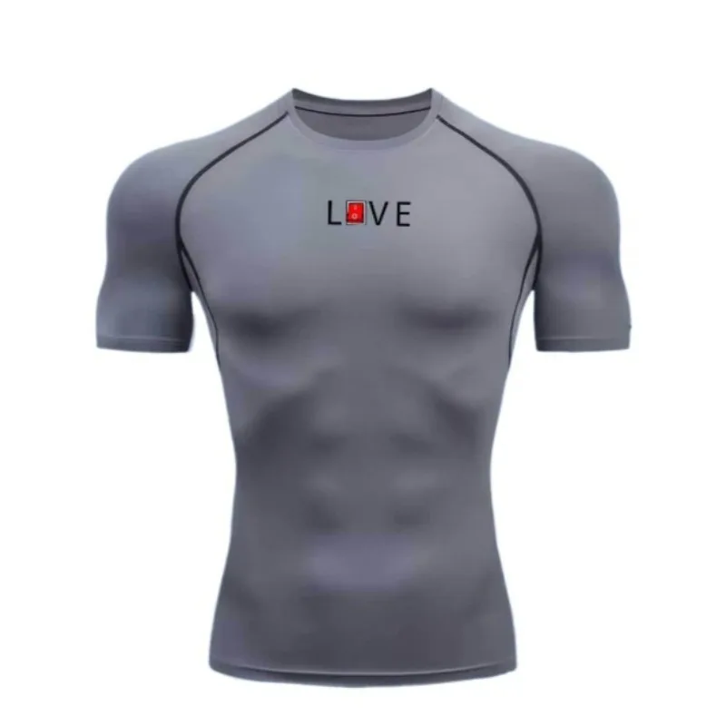 Quick-Dry High-Elasticity for Men's Sports T-shirt Slim Fit Suitable for Running and Gym Sweat-Absorbent Jogging Cycling Wear