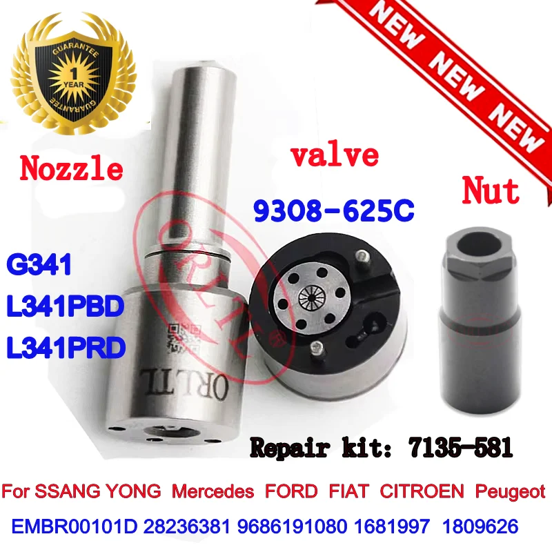 

Ремкомплект EURO5 7135-581 Сопло G341 Клапан 9308-625C для инжектора Delphi EMBR00101D 9686191080 28236381 1681997 1809626