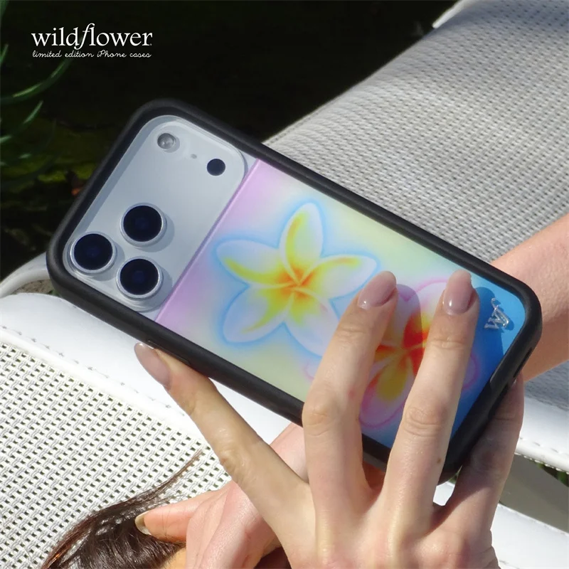 

Wildflower Pastel Plumeria Phone Case For iPhone 15 14 12 13 17 16 Pro Max Plus Colorful Flower Shadow Wildflower Cover﻿﻿﻿﻿