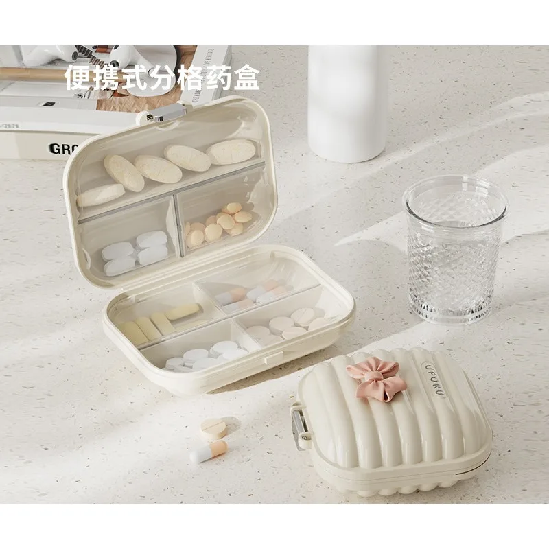 

Portable Mini Pillbox, 1 Week Compartment Pill Jewelry Storage Box, Sealed Moisture-Proof, Outdoor Travel, Good-looking