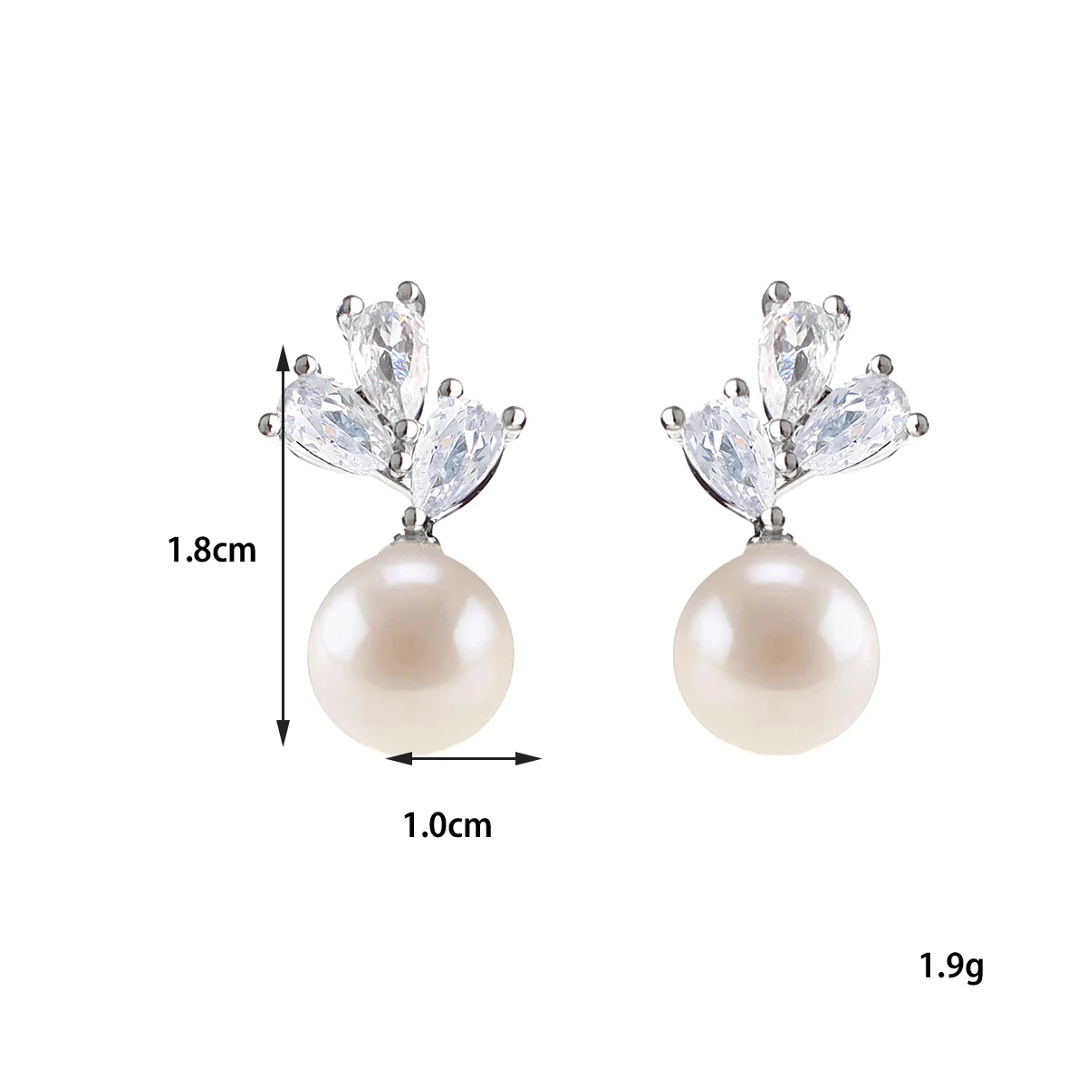 Boucles d'oreilles de mariage en perles de zircone cubique pour demoiselles d'honneur, bijoux de Rhpour dames, cadeaux de mariée