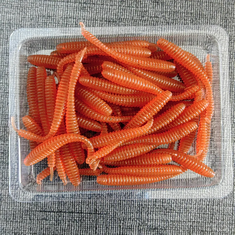 Mukun 50pcs Mini Ocean Rock Angeln Weich köder 0,15g/40mm Weich wurm Kunst köder Bass Silikon Köder Angel zubehör – Detail 7