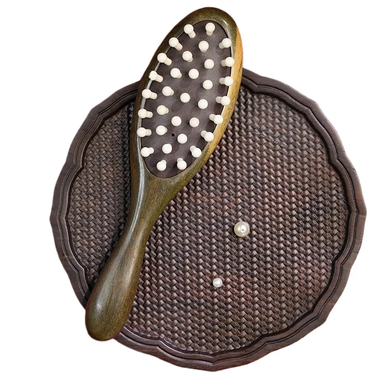 Green sandalwood long-handled mushroom nails air cushion, hair scalp massage comb