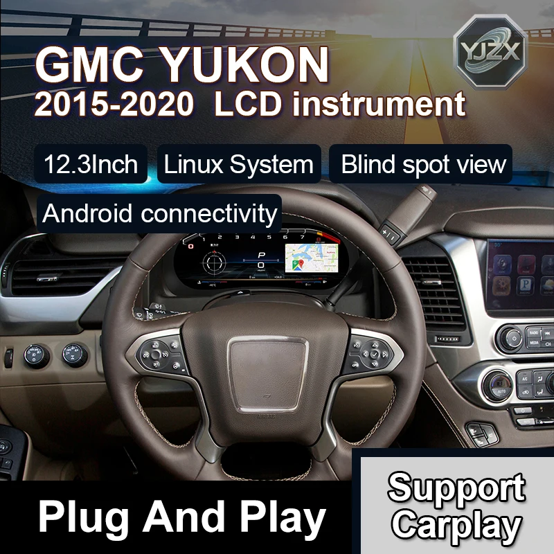 12.3-Inch Digital Speedometer Lcd Instrument Cluster with Phone Link Car Dashboard Upgrade For GMC YUKON 2015-2020