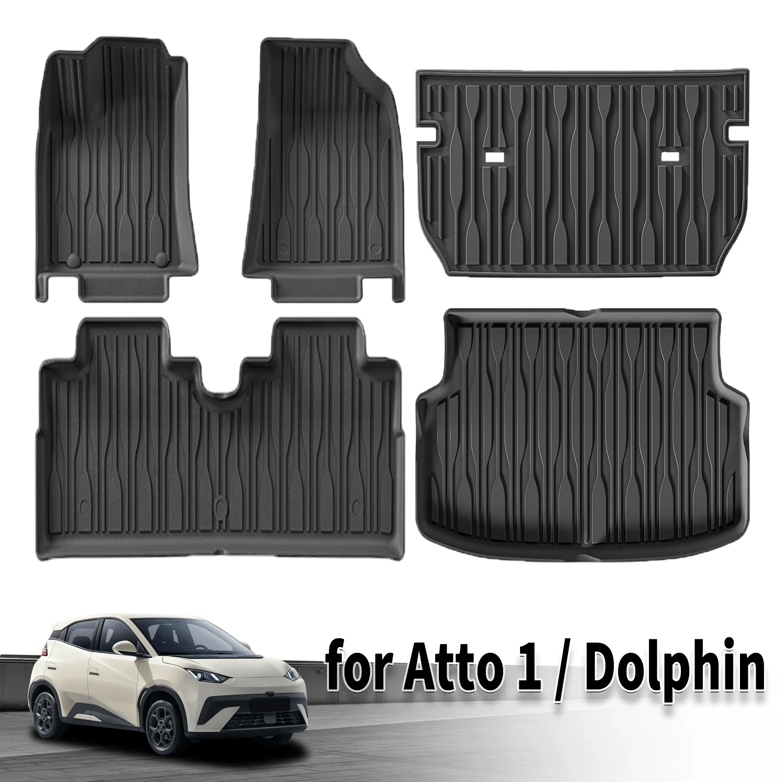 

for BYD Dolphin Surf Dolphin Mini ATTO 1 Atto1 Seagull 2026 2027 Waterproof 3D TPE Car Mats, Perfect Fit, Odorless