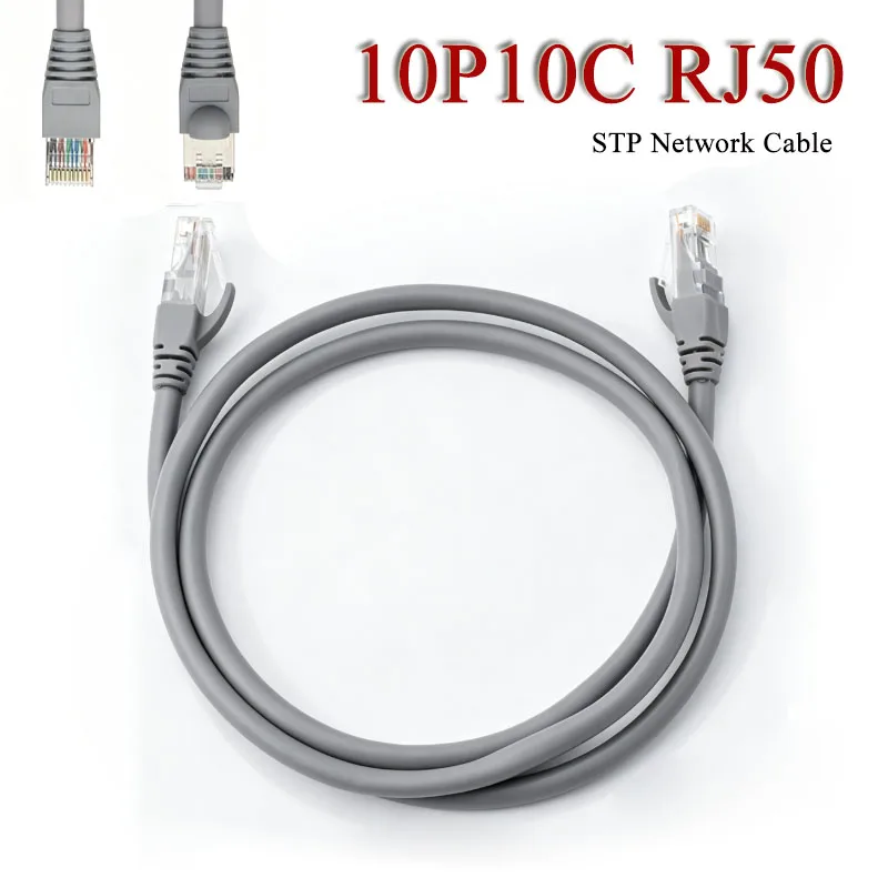 RJ50 10P10C STP Network Cable 10 Core Wire Enternet Control Line RJ48 Modular Plug with Shielded Crystal Head Connection Cable