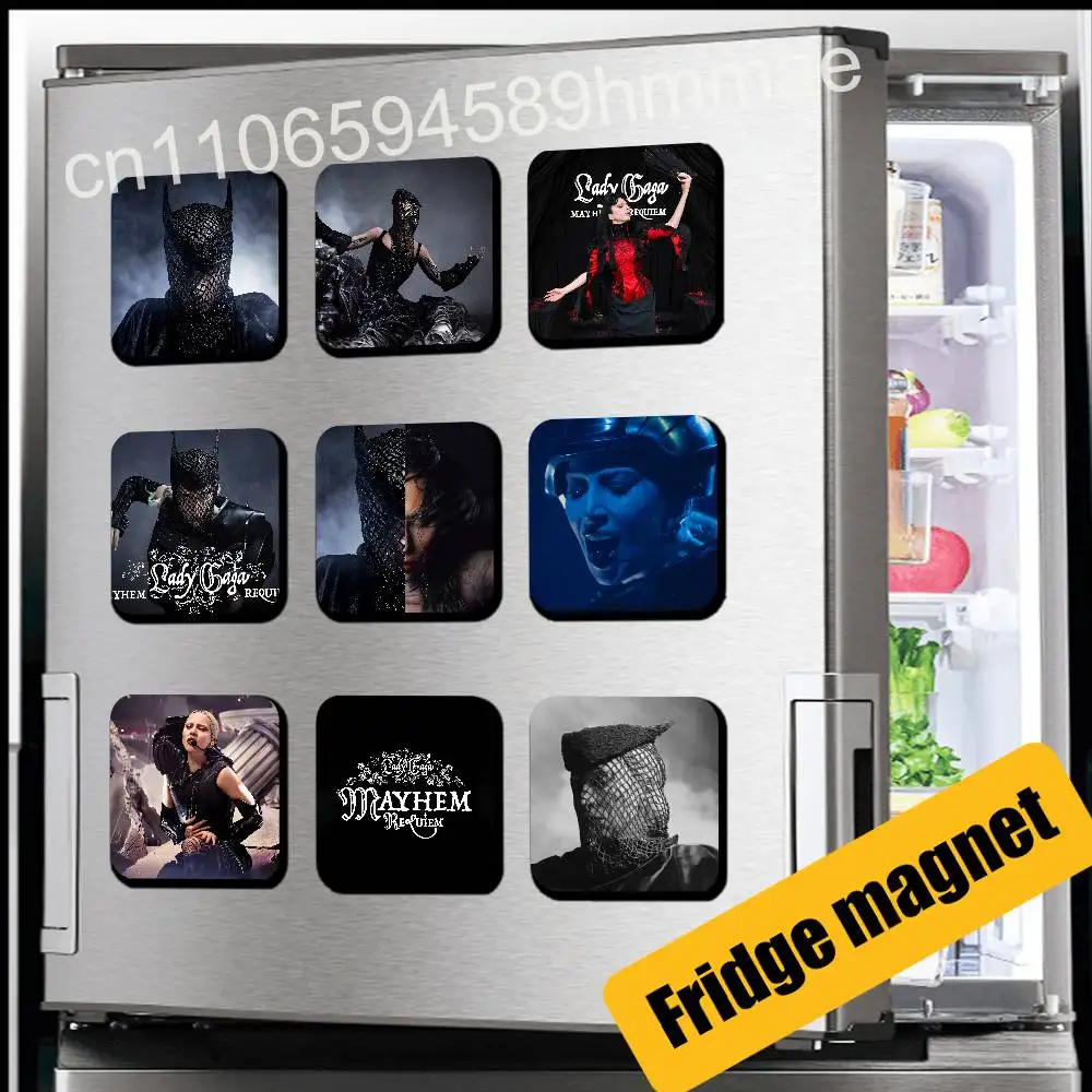 For Freezer Refrigerator Kitchen Metal Cabinet Magnetic Card Case L-Lady Gaga MAYHEM Requiem Fridge Magnets