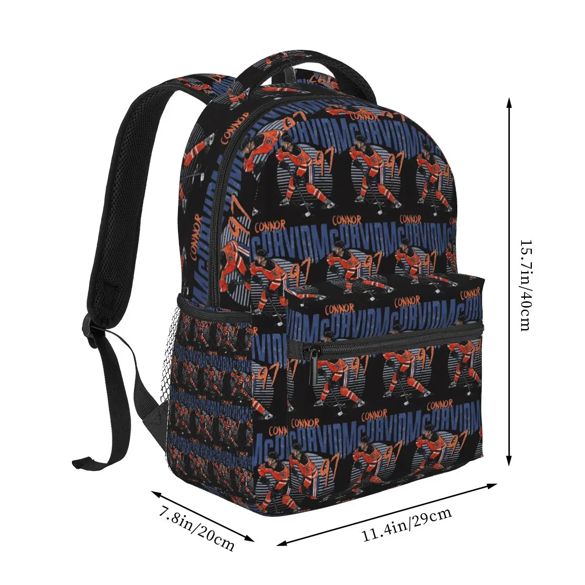 Connor McDavid 97 For Edmonton Oilers Fans Backpack Student Boys Girls BookBag School Bag Computer Shoulder Bags for Men Women