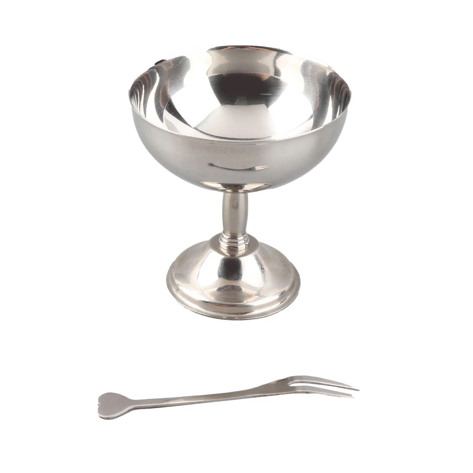 

304 Stainless Steel Ice Cream Cup Retro Footed Serving Dessert Bowl for Salad and Pudding Stainless Steel Serving Dessert Bowl