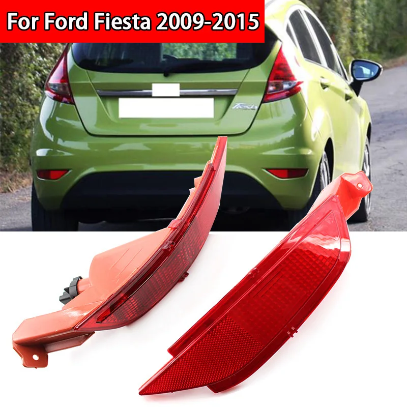 Left Right Rear Bumper Reflector Light Fog Lamp Red/Black Cover For Ford Fiesta 2009-2015 Mk6 Mk7 Professional Tail Fog Light