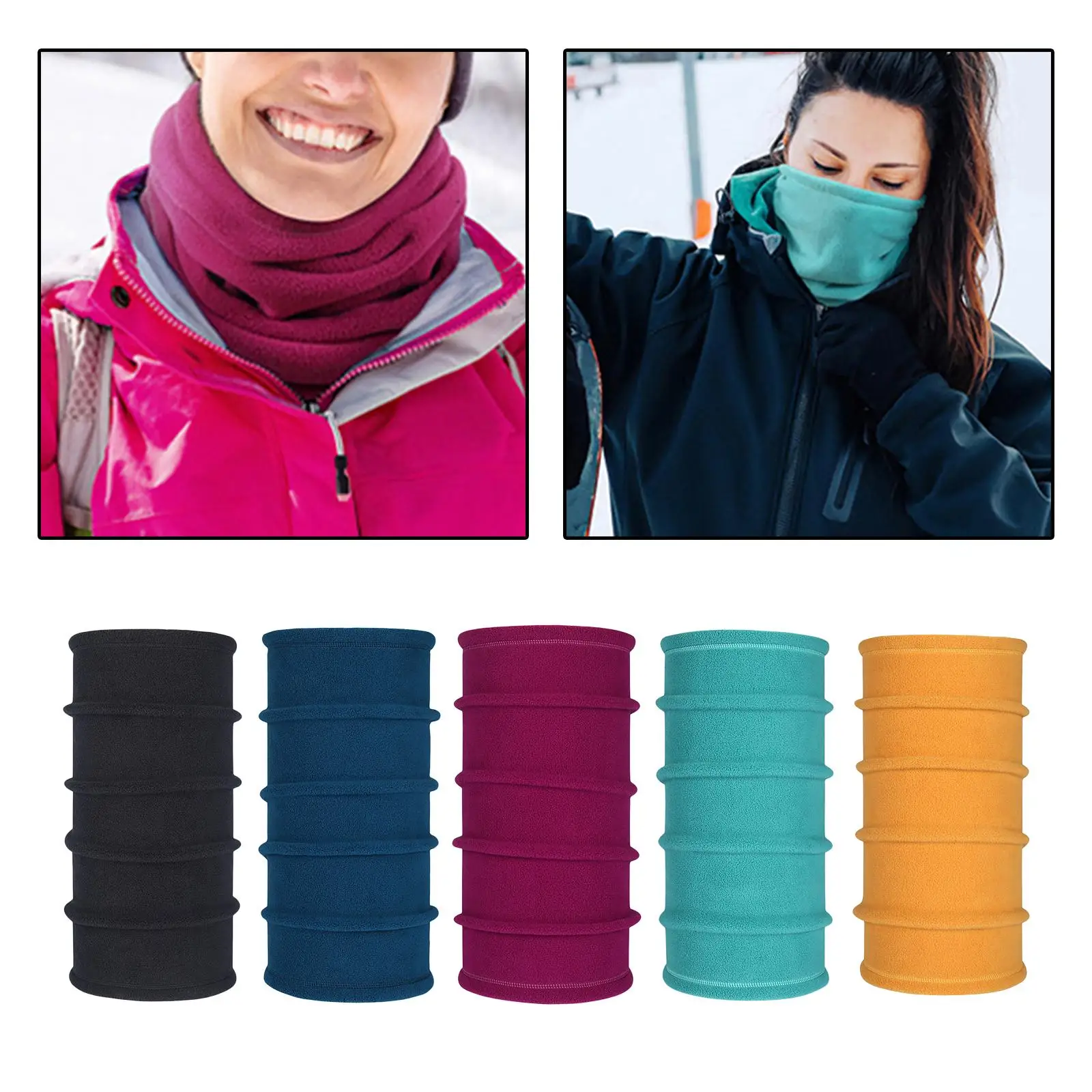 Fleece Thermo Neck Gaiter Cold Weather Protection Warm Face Cover Balaclava