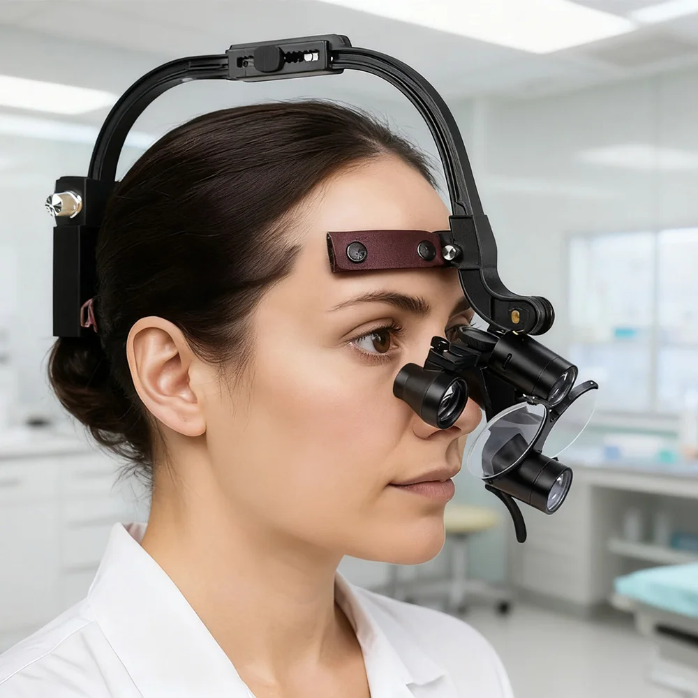 Galilean Dental Loupes with Light Headband 2.5X 3.5X Magnification 5W LED Headlight Lightweight Ergonomic Wholesale for Clinic