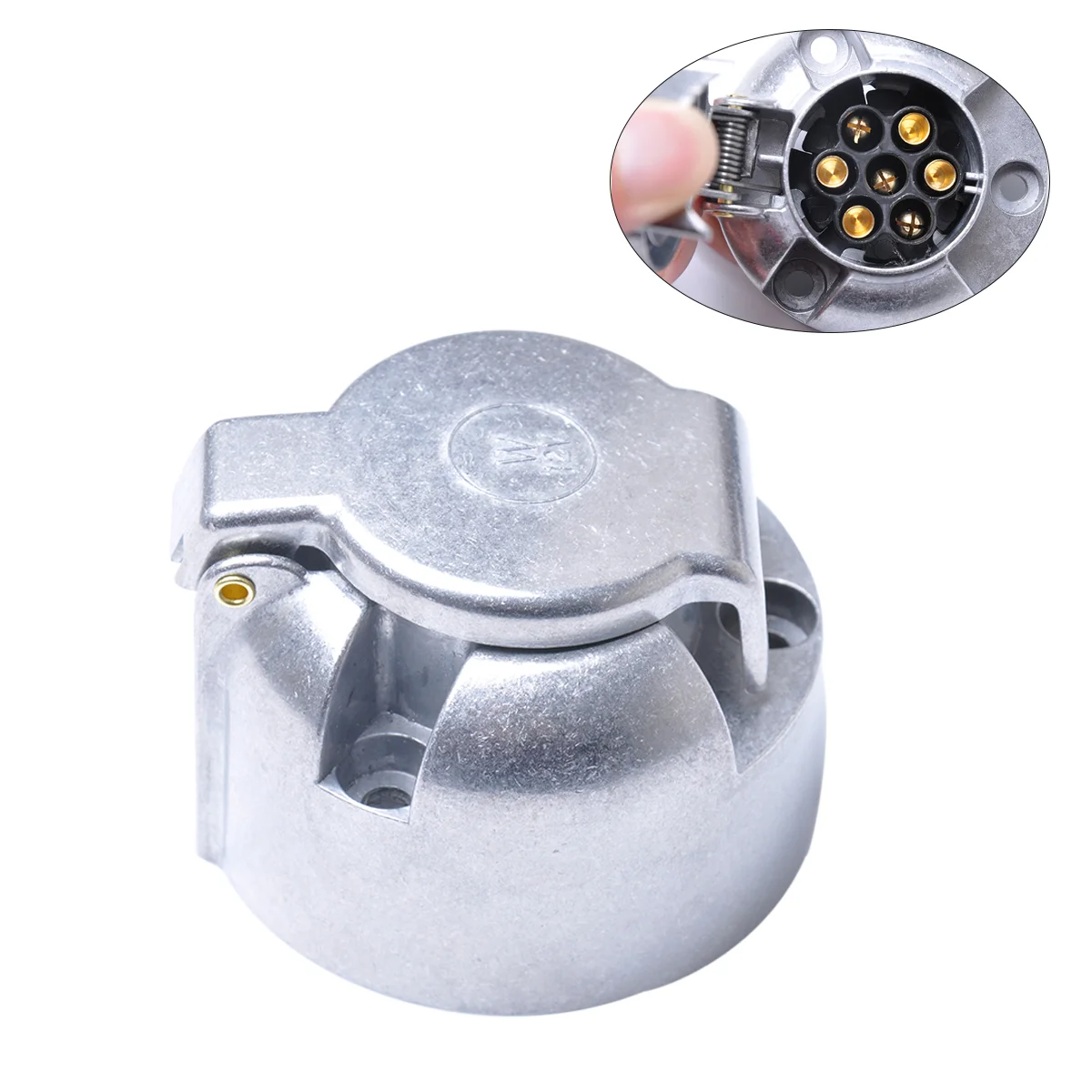 7 Pin Car Connector Circular Aluminium Alloy Trailer Socket 12V for European Standard A0201 connector plug