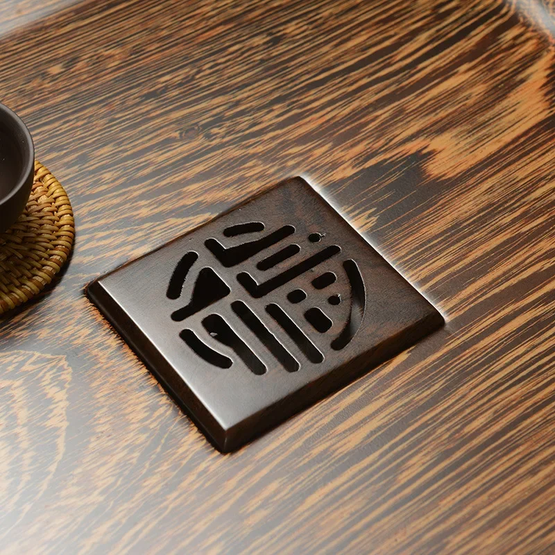 صينية شاي خشبية، صغيرة من خشب الصندل الأسود، طاولة شاي منزلي بسيط من خشب الورد #5