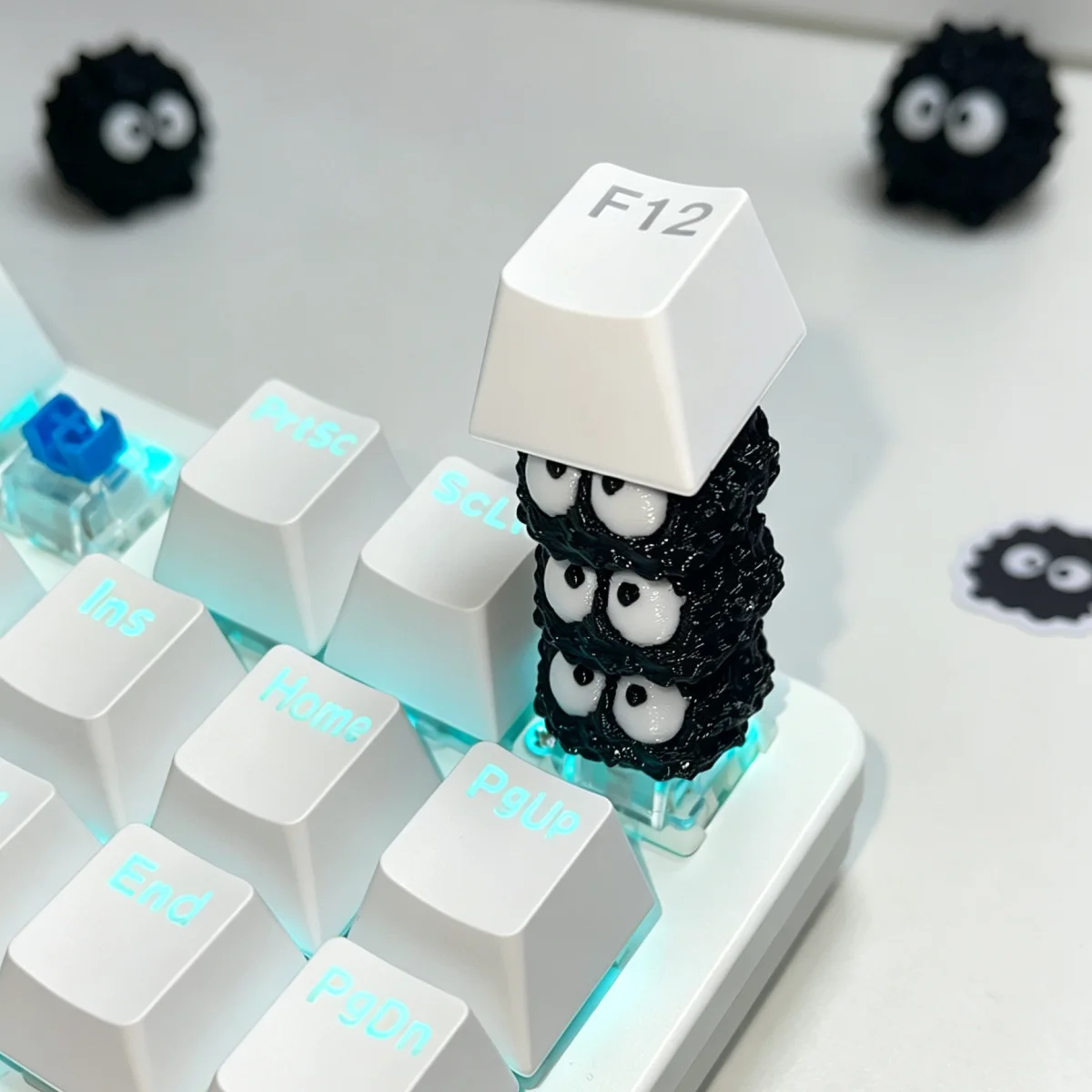 DIY Keyboard For Cross Axis Keycaps Coal 3D Key cartoon Cute Personalized Keycaps