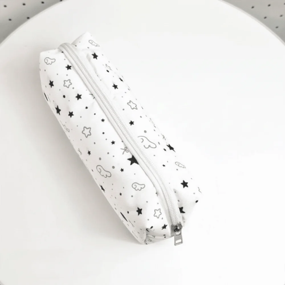 Polka Dot Polka Dot Pencil Case Large Capacity Wing Pattern Zipper Pencil Pouch Portable Stylish Pen Storage Bag