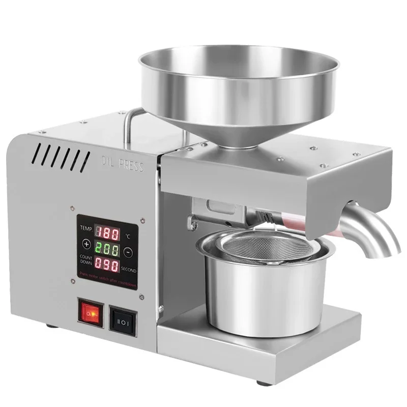 X5S Smart Household Oil Press 3-5KG/H Stainless Steel Edible Oil Press Peanut/Sesame Press Edible Oil DIY Kitchen