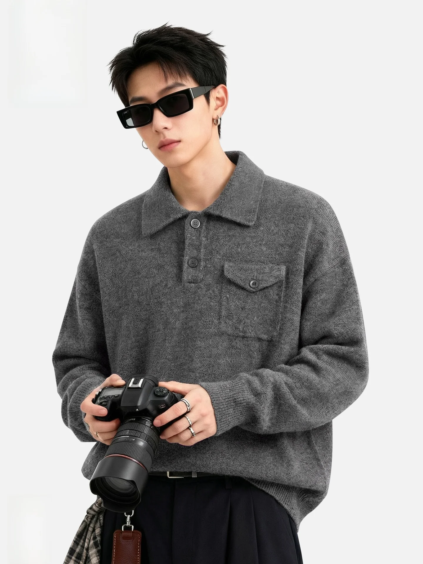 

Вязаный свитер с воротником-стойкой и принтом обезьяны, осенне-зимний, повседневный, удобный, мягкий, из смесового полиэстера