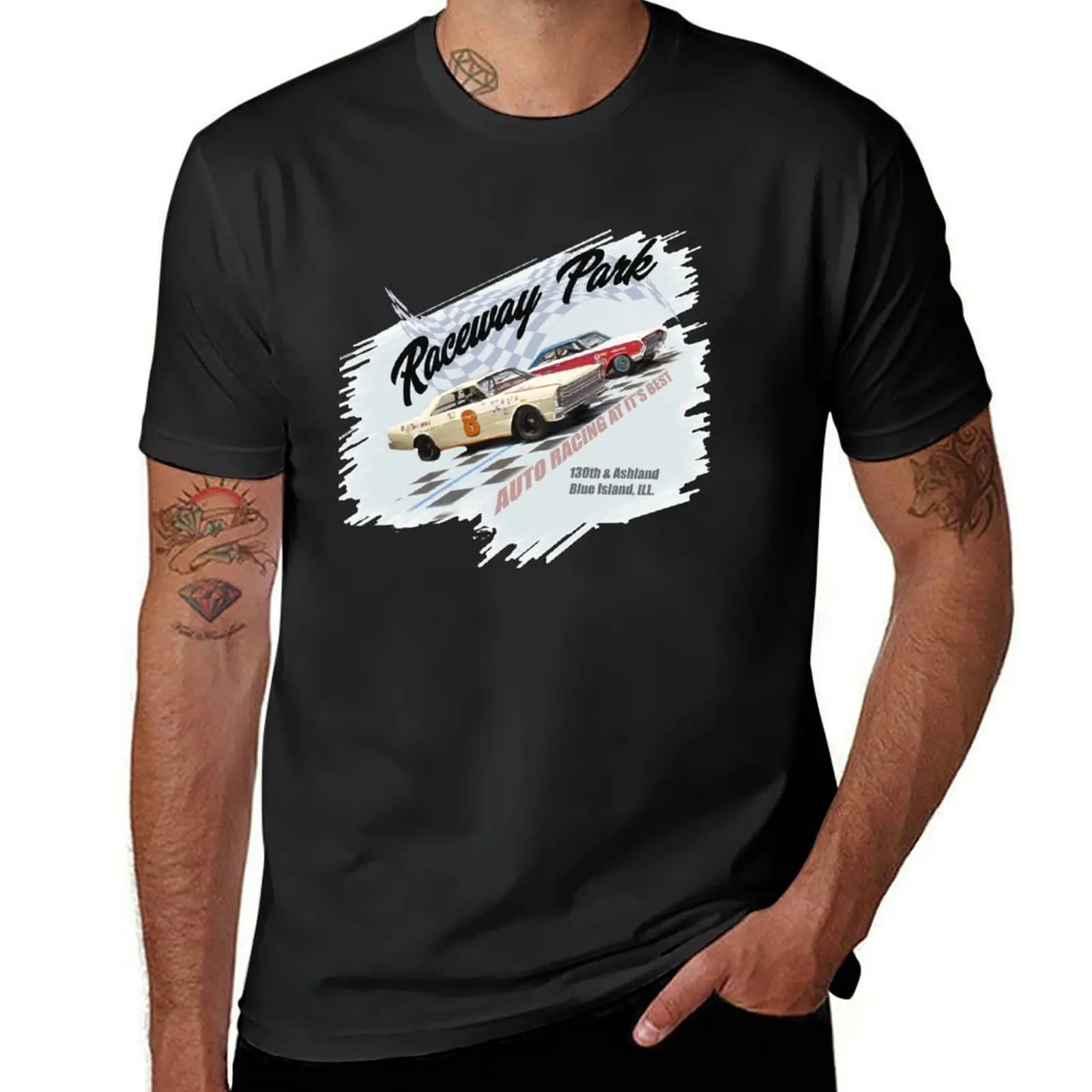 

Raceway Park T-Shirt street wear blanks oversized graphic tee clothes for men