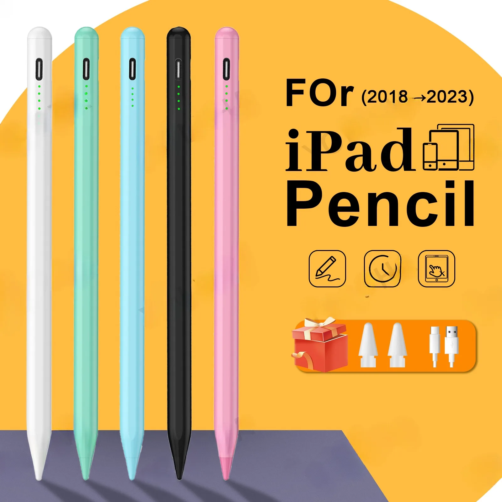 Penna stilo per iPad 9a 10a 7 8a generazione Air 5 4 3 M2 M4 Mini 6 Matita compatibile con la penna stilo con rifiuto palmo 2018-2023