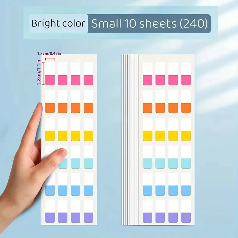 1Set 240 Sheets random Color Colorful Writable Index Stickers Multi-Purpose Page Markers with  Labels