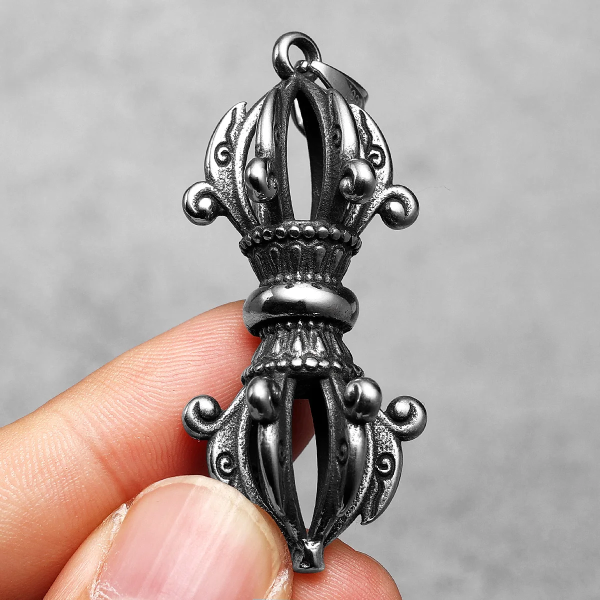 Scepter Pendants Vintage Staff Necklace 316L Stainless Steel Men Chain Rock Punk Jewelry Xmas Gift for Male Friend Accessories