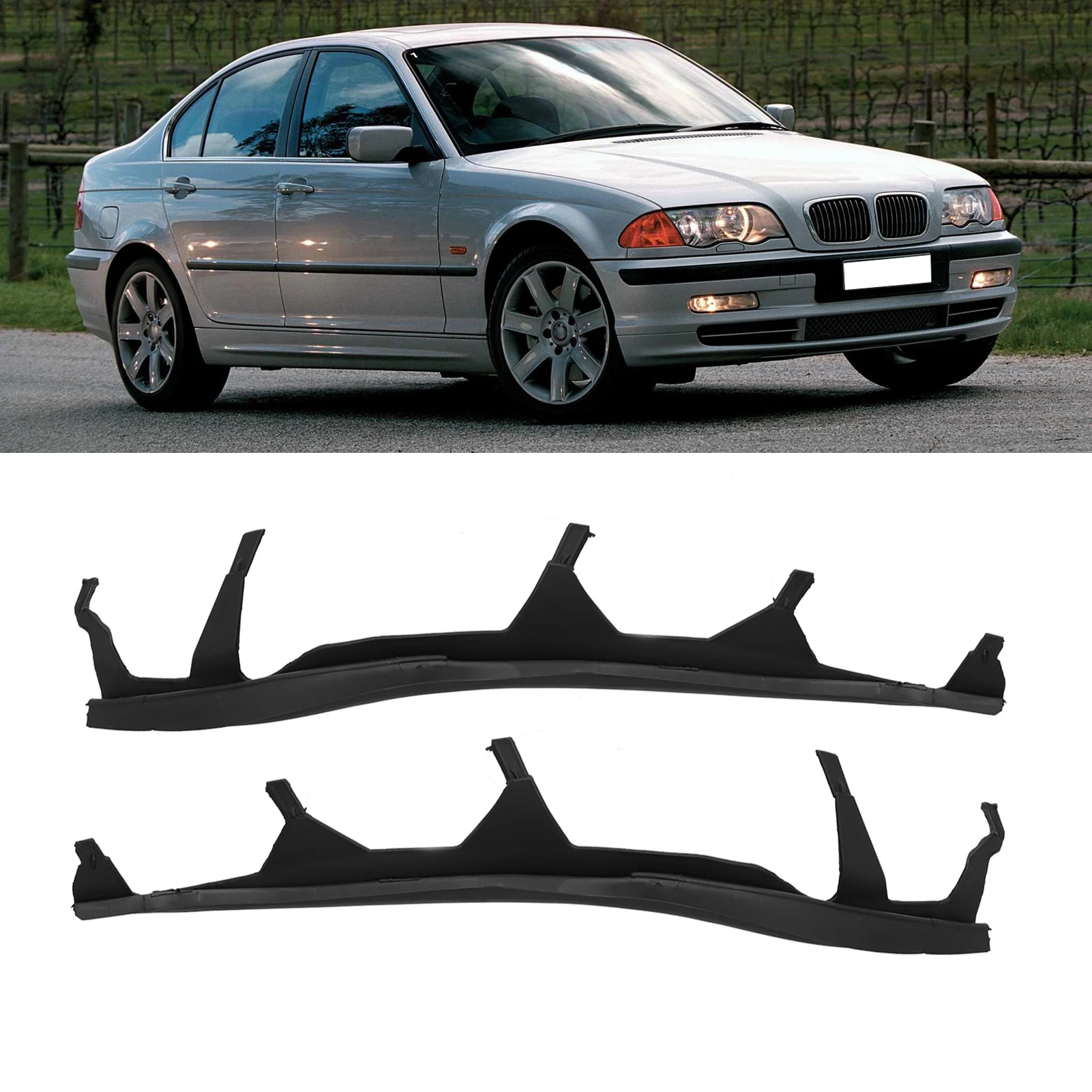 

2pcs Upper Left And Right Headlight Cover Strips 63126921859 63126921860 Fit For E46 325i / 330i